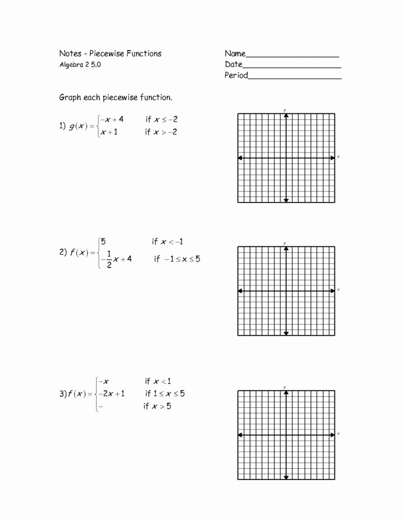 Algebra 1 Function Notation Worksheet Lovely the Best Template Of Graphs Piecewise Functions
