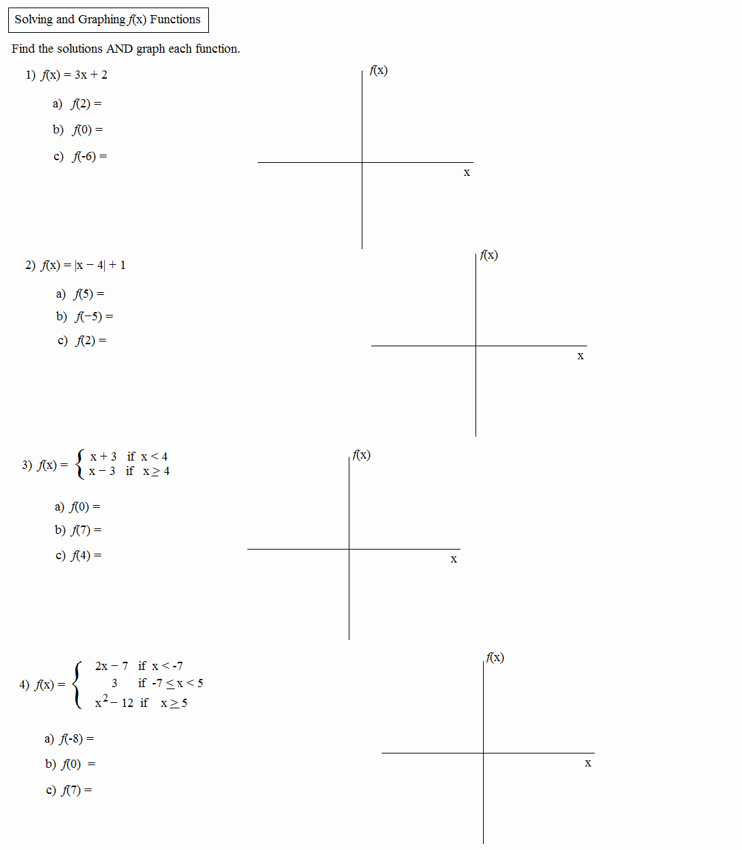Algebra 1 Function Notation Worksheet Luxury Math Plane Piecewise Functions &amp; F X Notation