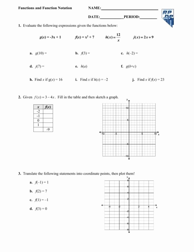 50 Algebra 1 Function Notation Worksheet 