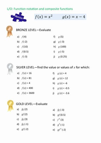 Algebra 1 Function Notation Worksheet