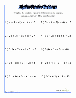 Algebra 1 Functions Worksheet Lovely Algebra Practice Problems Worksheet