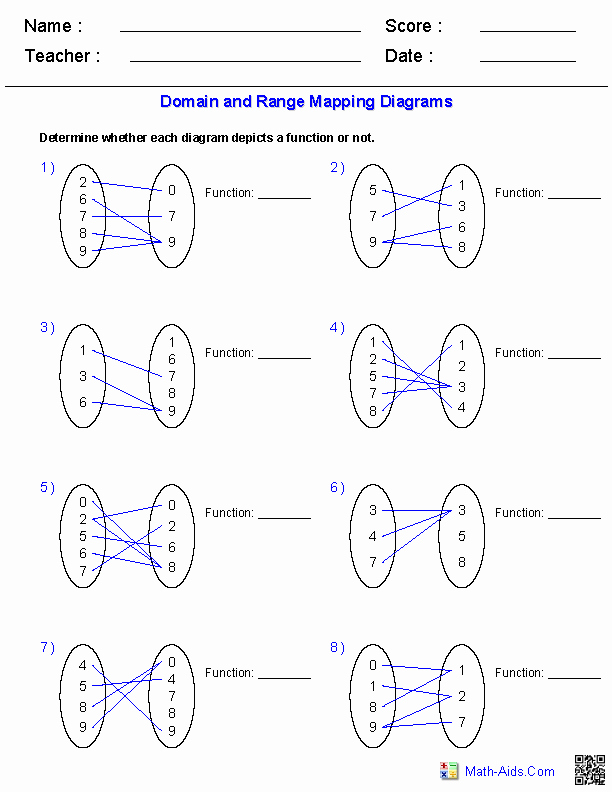 Algebra 1 Functions Worksheet Luxury Identifying Functions From Mapping Diagrams Worksheets