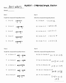 Algebra 1 Inequalities Worksheet Fresh Algebra 1 solving and Graphing Pound Inequalities
