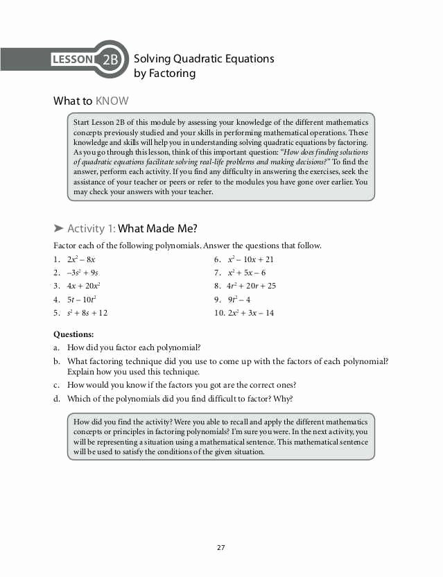 Algebra 2 Factoring Worksheet Elegant Factoring by Grouping Worksheet Algebra 2 Answers