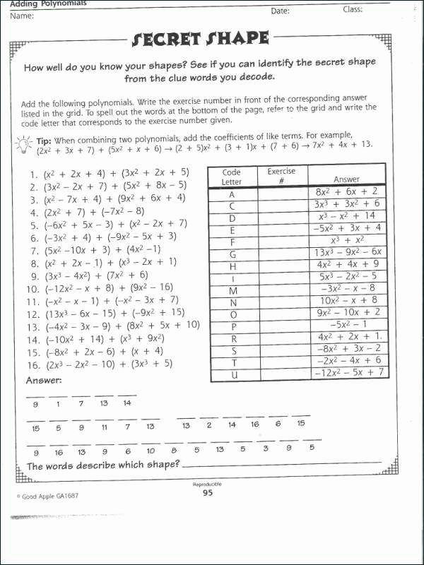 Algebra 2 Review Worksheet Awesome 25 Algebra 2 Polynomials Test Review