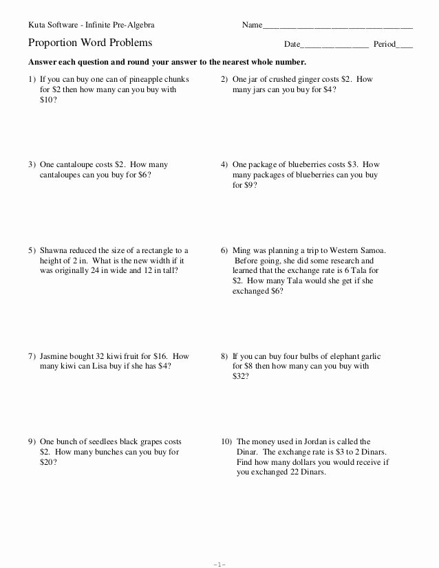Algebra 2 Word Problems Worksheet Elegant Proportion Word Problems