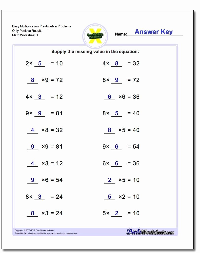 Algebra 2 Worksheet Pdf Fresh the Pre Algebra Worksheets Provide Simple Number Sentences