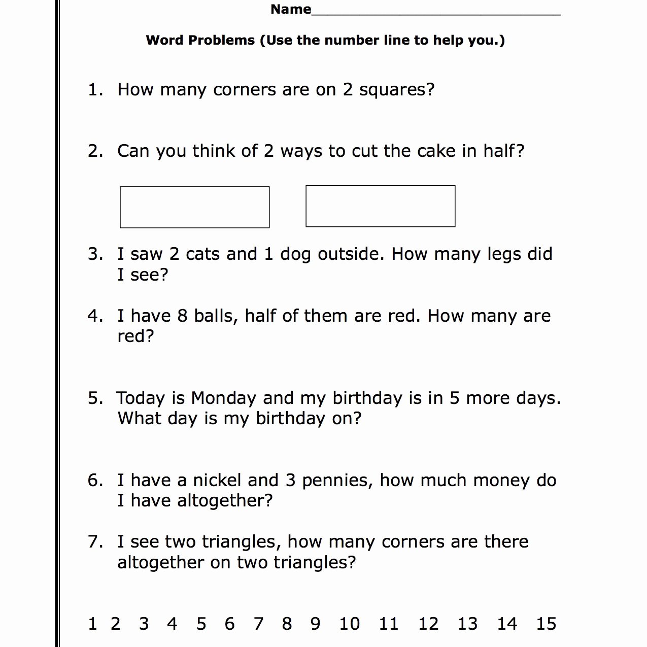 Algebra Word Problems Worksheet Pdf New First Grade Math Word Problems
