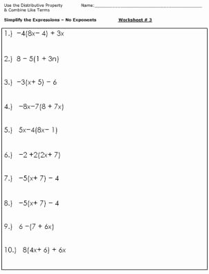 Algebraic Expressions Worksheet Pdf Elegant Algebra Worksheets for Simplifying the Equation