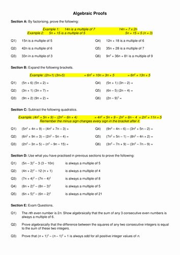 Algebraic Proofs Worksheet with Answers Beautiful Algebraic Proofs Worksheet