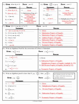 Algebraic Proofs Worksheet with Answers Luxury Geometry Worksheet Algebraic Proof by Word Of Math