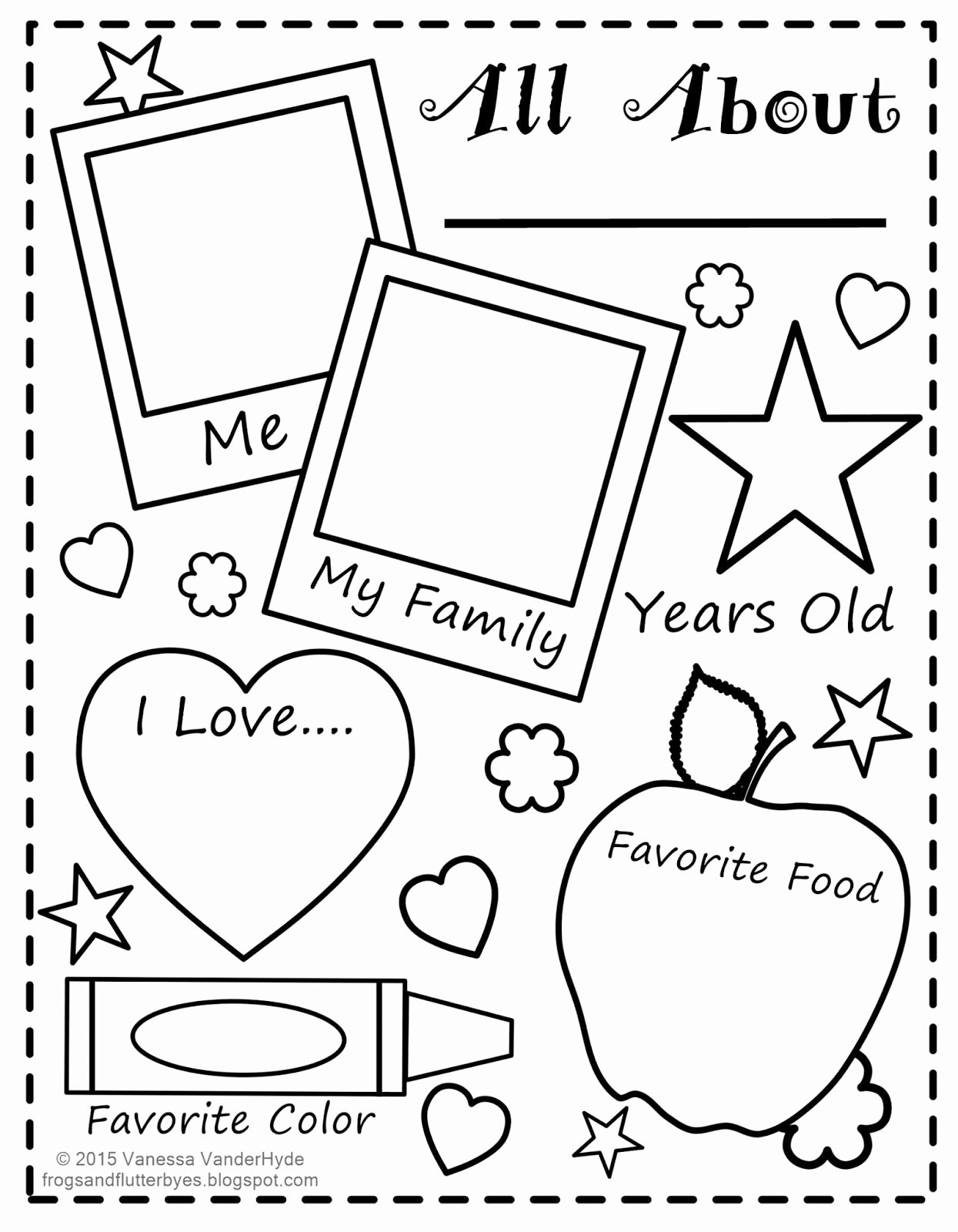 all about me free printable