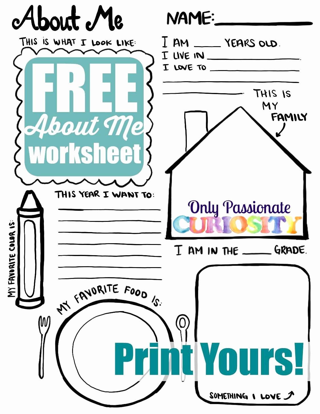 All About Me Printable Worksheet Inspirational All About Me Back to School Printable Ly Passionate