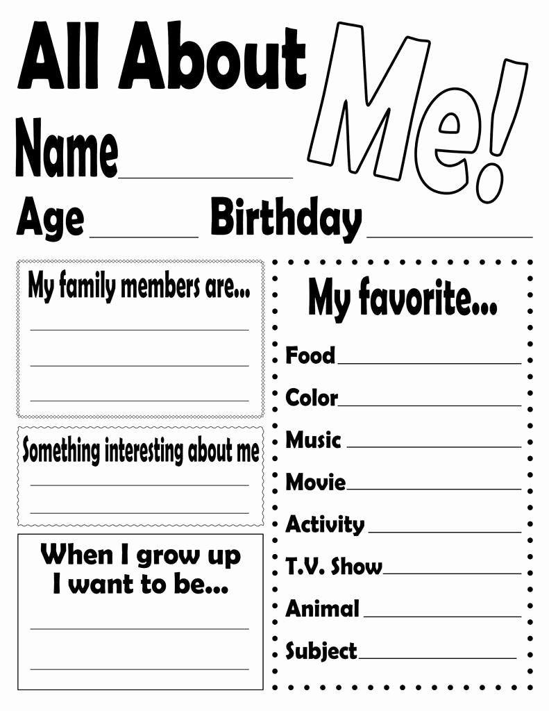 All About Me Printable Worksheet New &quot;all About Me &quot; Free Printable Worksheet – Supplyme