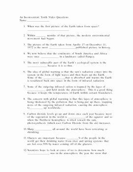 An Inconvenient Truth Worksheet Best Of An Inconvenient Truth Video Questions by Nicole Hays
