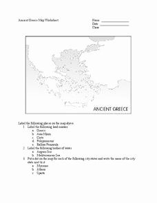 Ancient Greece Map Worksheet Lovely Ancient Greece Map Worksheet Worksheet for 6th 8th Grade
