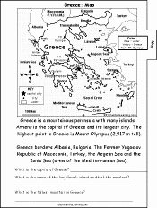 Ancient Greece Map Worksheet New Greece A Printable Book for Fluent Readers