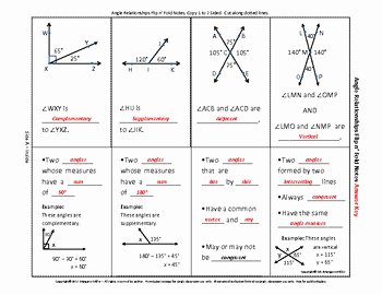 Angle Pair Relationships Practice Worksheet Beautiful Angle Relationships Flip N Fold Notes by Margaret Miller