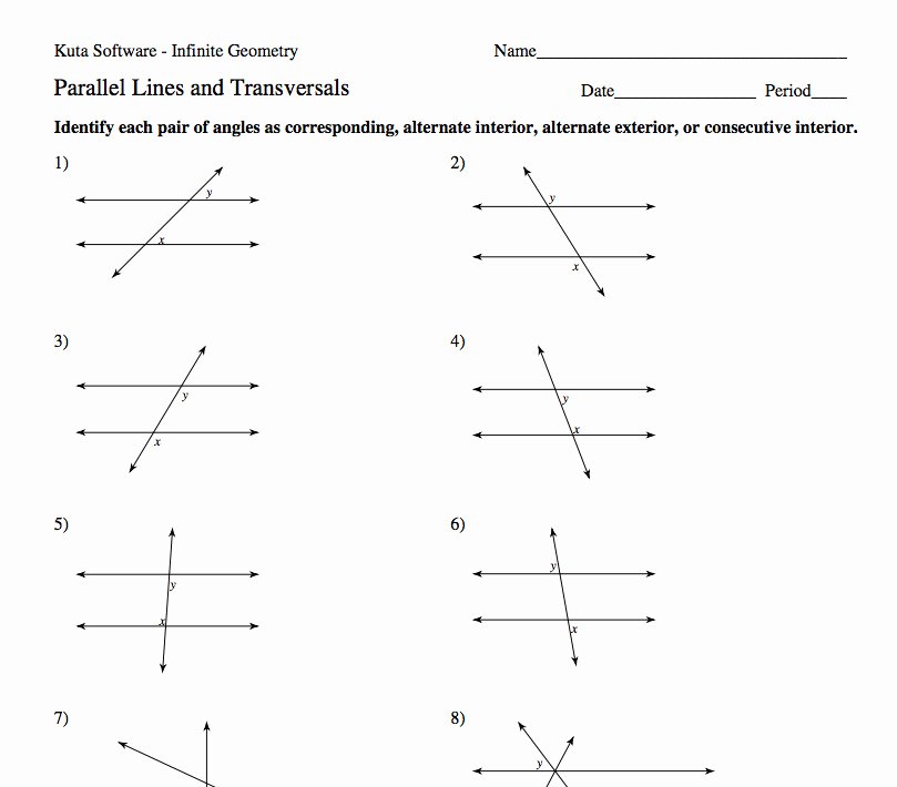 Angle Pair Relationships Practice Worksheet Luxury Parallel Lines and Transversals Worksheet