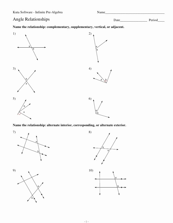 Angle Pair Relationships Worksheet Beautiful Angle Relationships