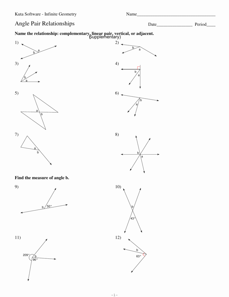 Angle Pair Relationships Worksheet Best Of Angle Pair Relationships Practice Ws
