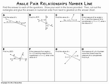 Angle Pair Relationships Worksheet Inspirational Angle Pair Relationships Cut and Paste Activity by Mrs E
