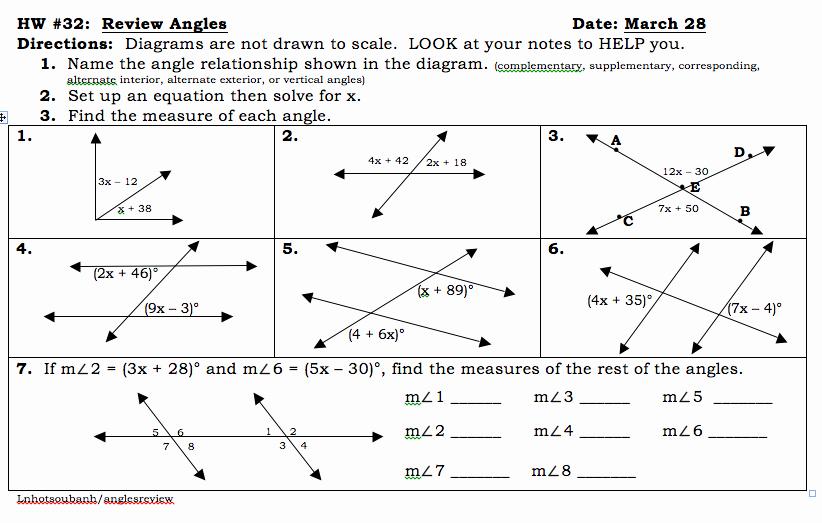 Angle Relationships Worksheet Answers Awesome Angle Relationships