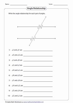 Angle Relationships Worksheet Answers Best Of Angle Relationships Worksheets for Geometry Google