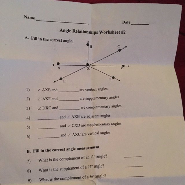 Angle Relationships Worksheet Answers Fresh Angle Relationships Worksheet 2 Brainly