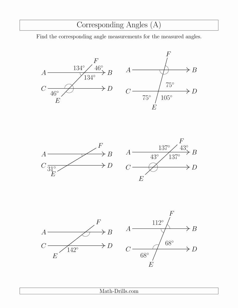 Angle Relationships Worksheet Answers Fresh Corresponding Angle Relationships A