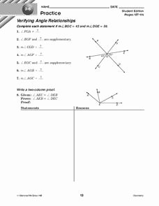Angle Relationships Worksheet Answers Fresh Verifying Angle Relationships Worksheet for 10th Grade