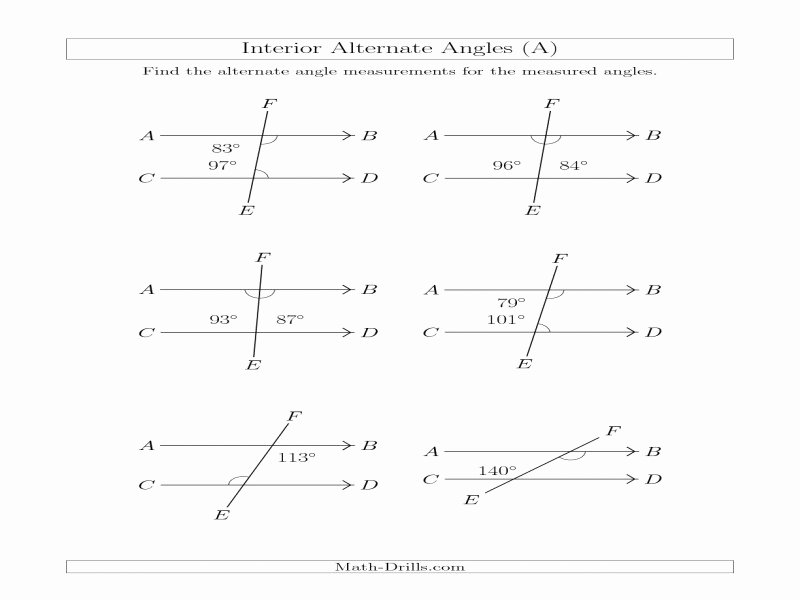 Angle Relationships Worksheet Answers