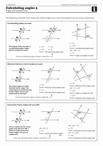 Angles and Parallel Lines Worksheet Best Of Calculating Angles 3 Angles with Parallel Lines