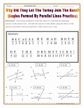 Angles and Parallel Lines Worksheet New Parallel Lines Angles formed by Parallel Lines