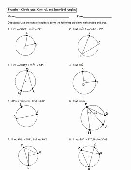 Angles In A Circle Worksheet Elegant Central and Inscribed Angles Worksheet Answers