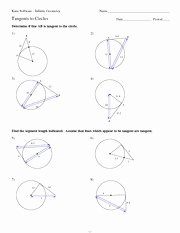 Angles In A Circle Worksheet Fresh Math 9 Tangents to Circles Worksheet solutions Kuta