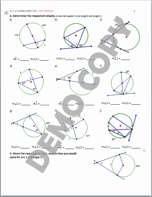 Angles In A Circle Worksheet Fresh Unit 10 Circles Homework 4 Inscribed Angles Worksheet