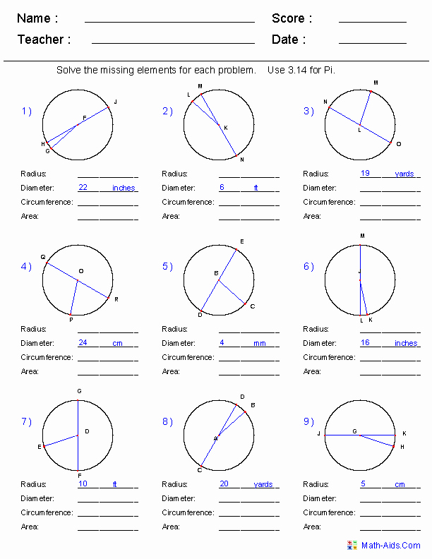 Angles In A Circle Worksheet Lovely Geometry Worksheets