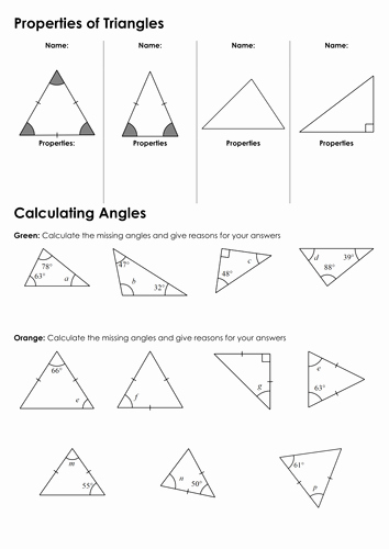 Angles In A Triangle Worksheet Elegant Ks3 Angles In Triangles by Mathsbyfintan