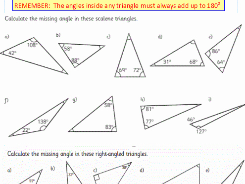 Angles In A Triangle Worksheet Inspirational Angles Reasoning Angles In A Triangle by Araine