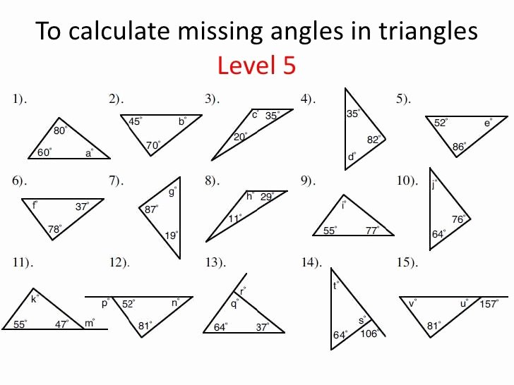 Angles In A Triangle Worksheet Luxury Triangles Identifying and Finding Missing Angles