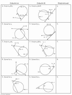 Angles In Circles Worksheet Awesome Angles In Circles Using Secants Tangents and Chords