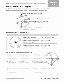 Angles In Circles Worksheet Fresh Circles and Central Angles Reteach 14 8 6th Grade