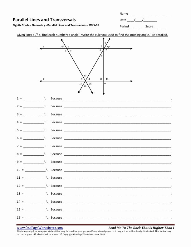 Angles In Transversal Worksheet Answers