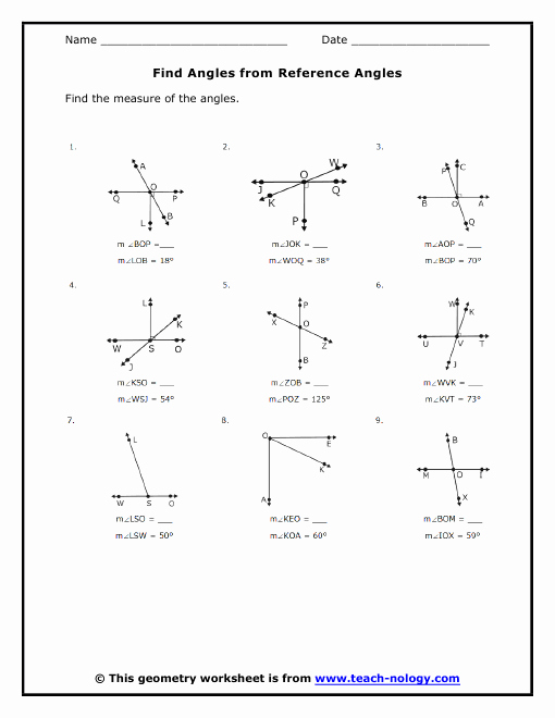 Angles Of Polygon Worksheet Inspirational Find Angles From Reference Angles