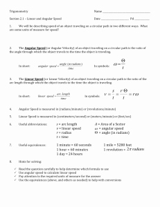 Angular and Linear Velocity Worksheet Fresh Linear and Angular Velocity Worksheet W Answers