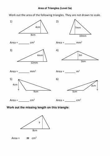 Area Of A Triangle Worksheet Elegant areas Of Triangles and Pound Shapes by Nuoba Teaching