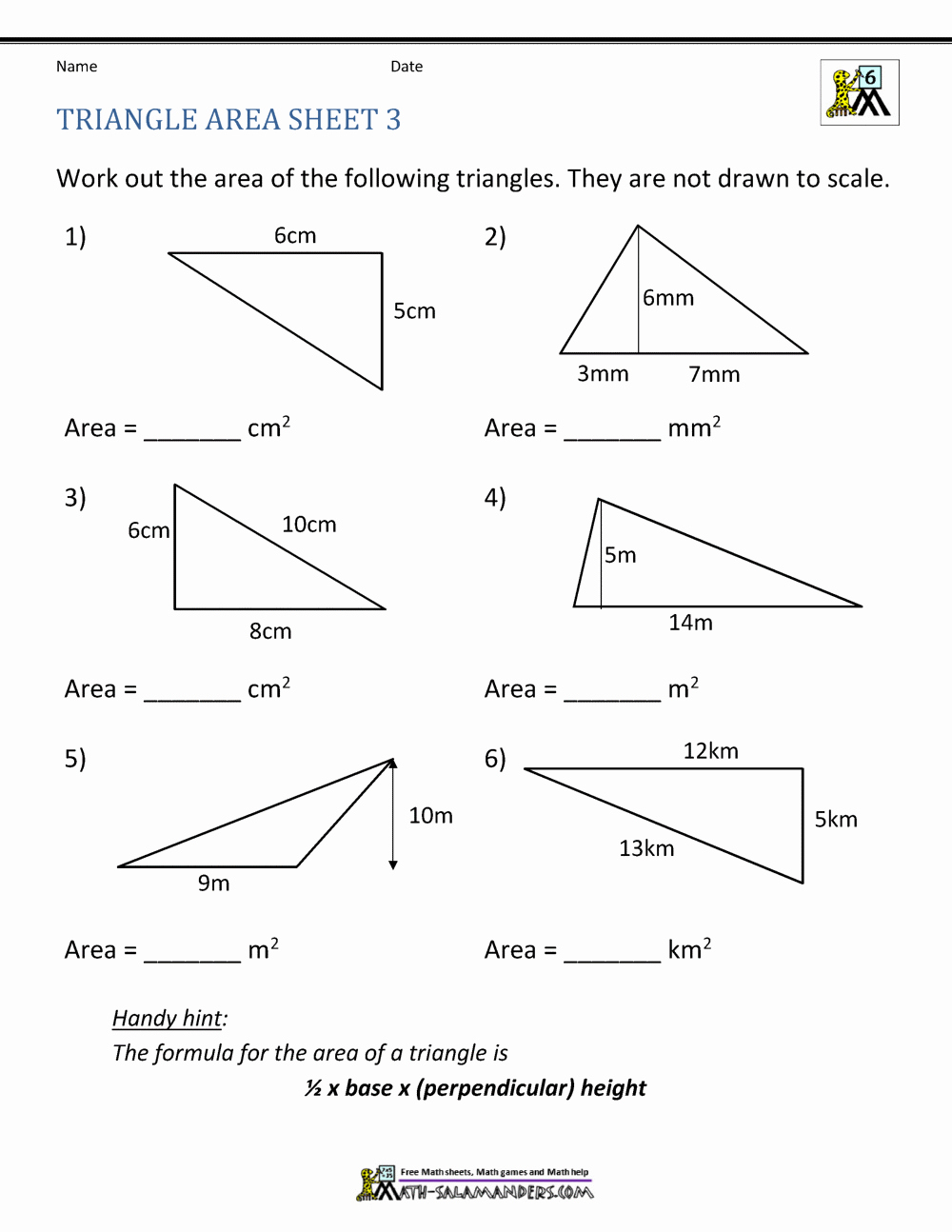 Area Of A Triangle Worksheet Elegant Math Practice Worksheets