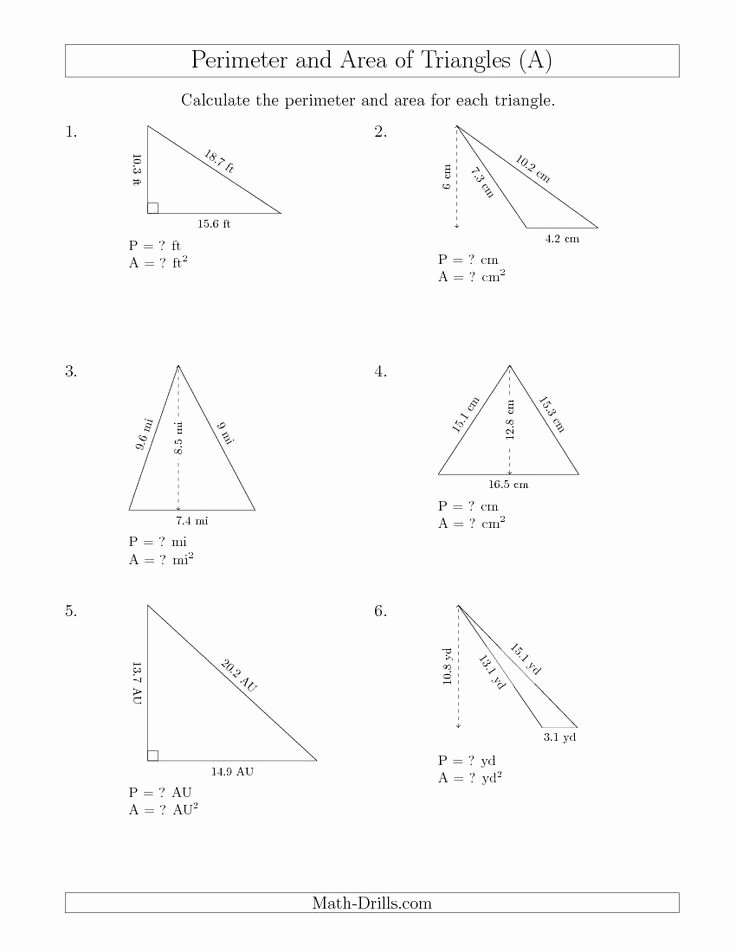 Area Of A Triangle Worksheet Fresh New 2015 07 14 Calculating the Perimeter and area Of