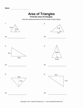 Area Of A Triangle Worksheet Inspirational area Triangles 1